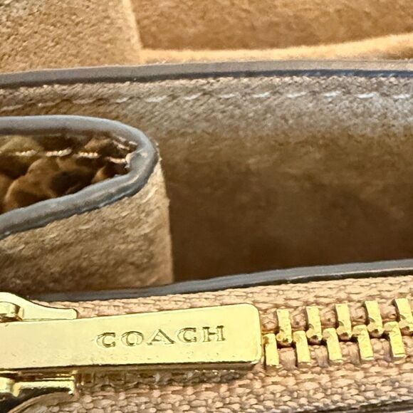 Coach Klare Blush Tan and Snakeskin Leather Crossbody Bag with chain - Picture 8 of 15